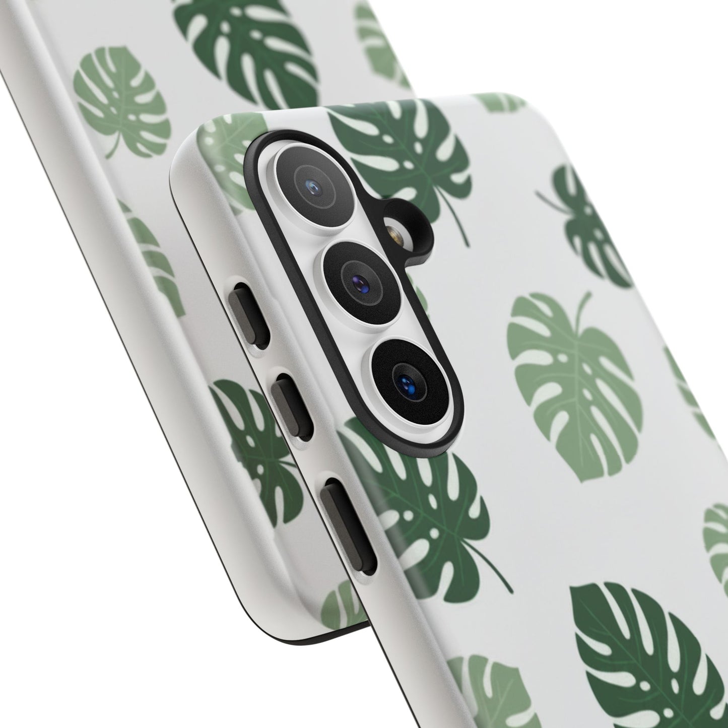 Monstera Leaf Tough Phone Case – Tropical Green Palm Pattern Protective Cover