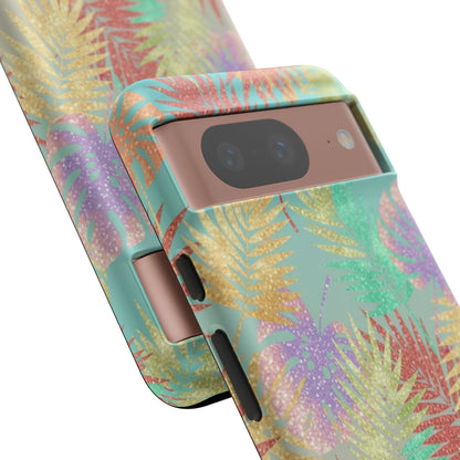 Tropical Palm Leaf Tough Phone Case – Colorful Pastel Botanical Protection