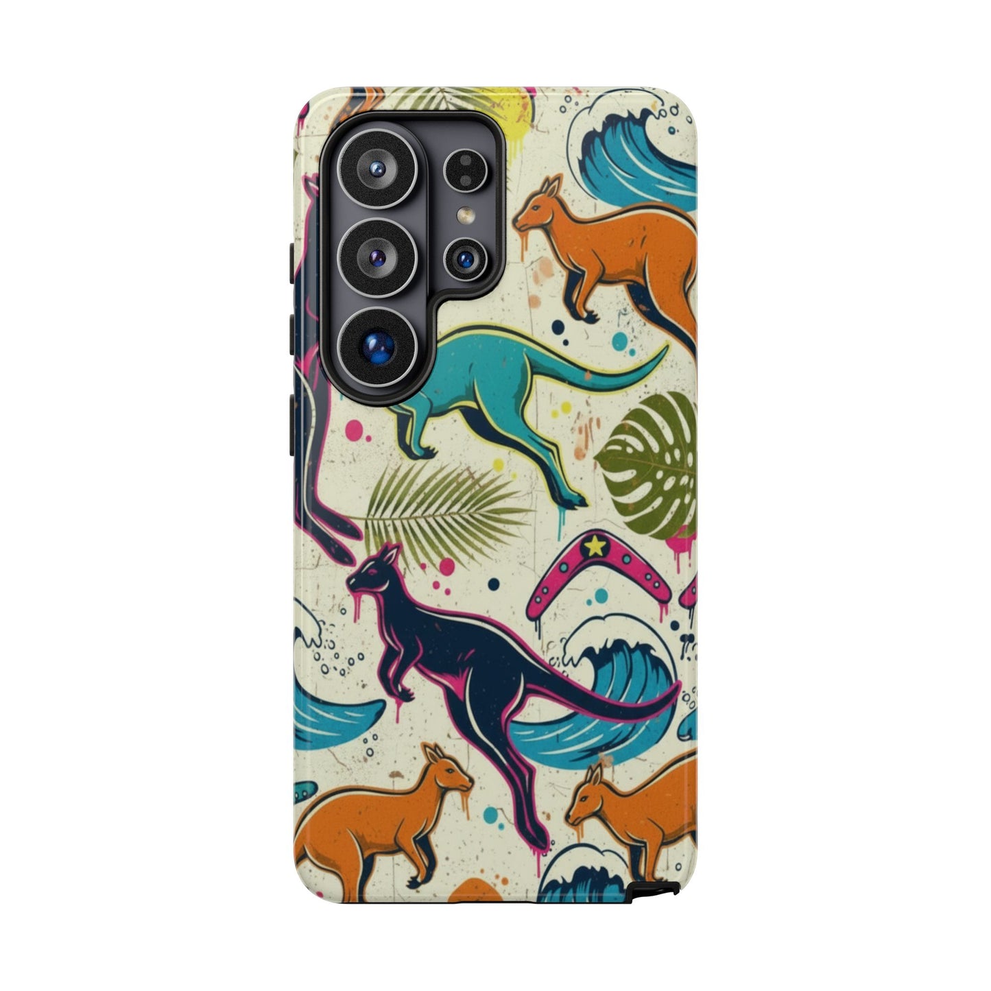 Tough Cases — Colorful Surfing Kangaroo Phone Case