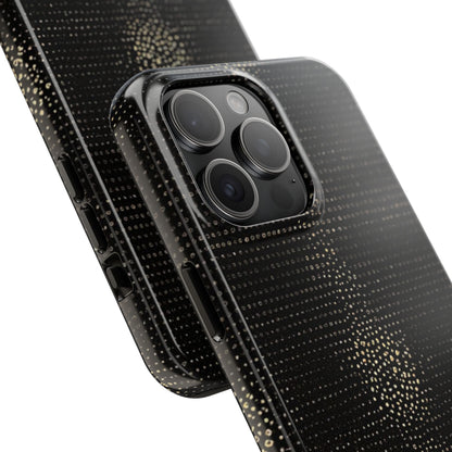 Tough Phone Case — Black Textured Metallic Dot Shield