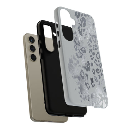Gray Leopard Print Tough Phone Case