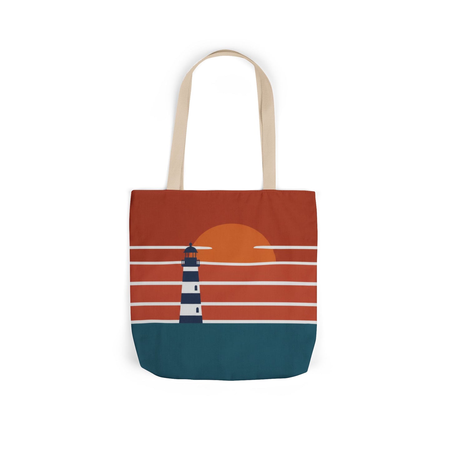 Sunset Lighthouse Canvas Tote