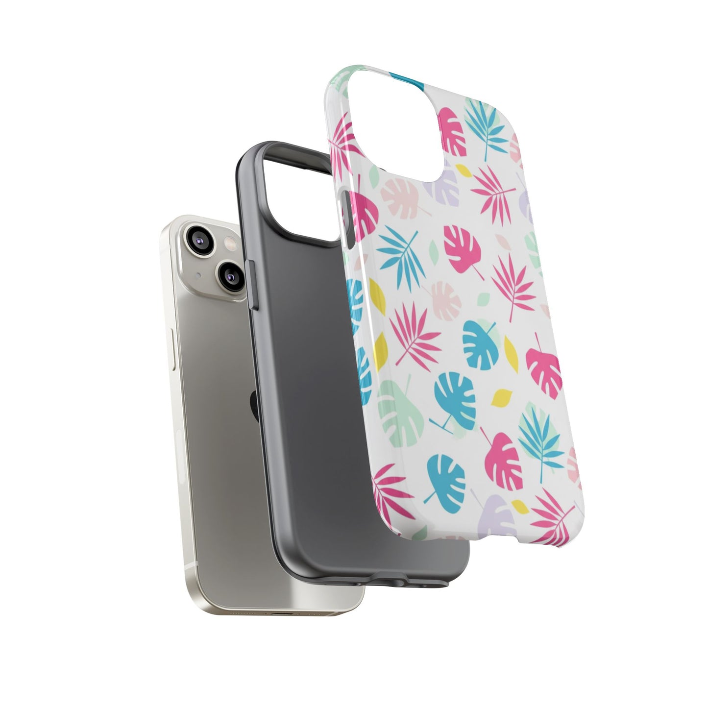 Tropical Leaf Phone Case — Colorful Pastel Monstera & Palm iPhone Case