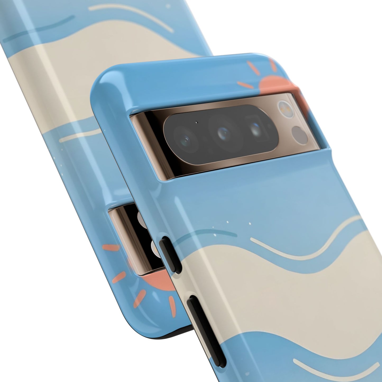 Beach Waves Tough Phone Case — Summer Sun & Seashell Protective Cover