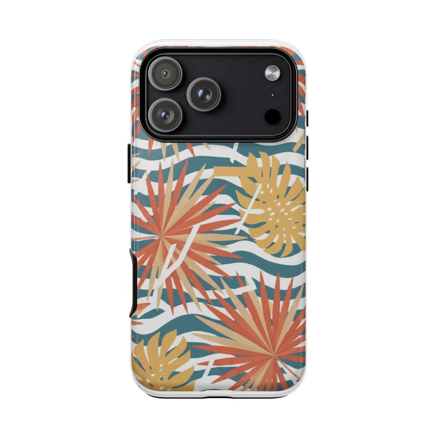 Tropical Palm Tough Phone Case – Retro Wave Floral Protective Cover