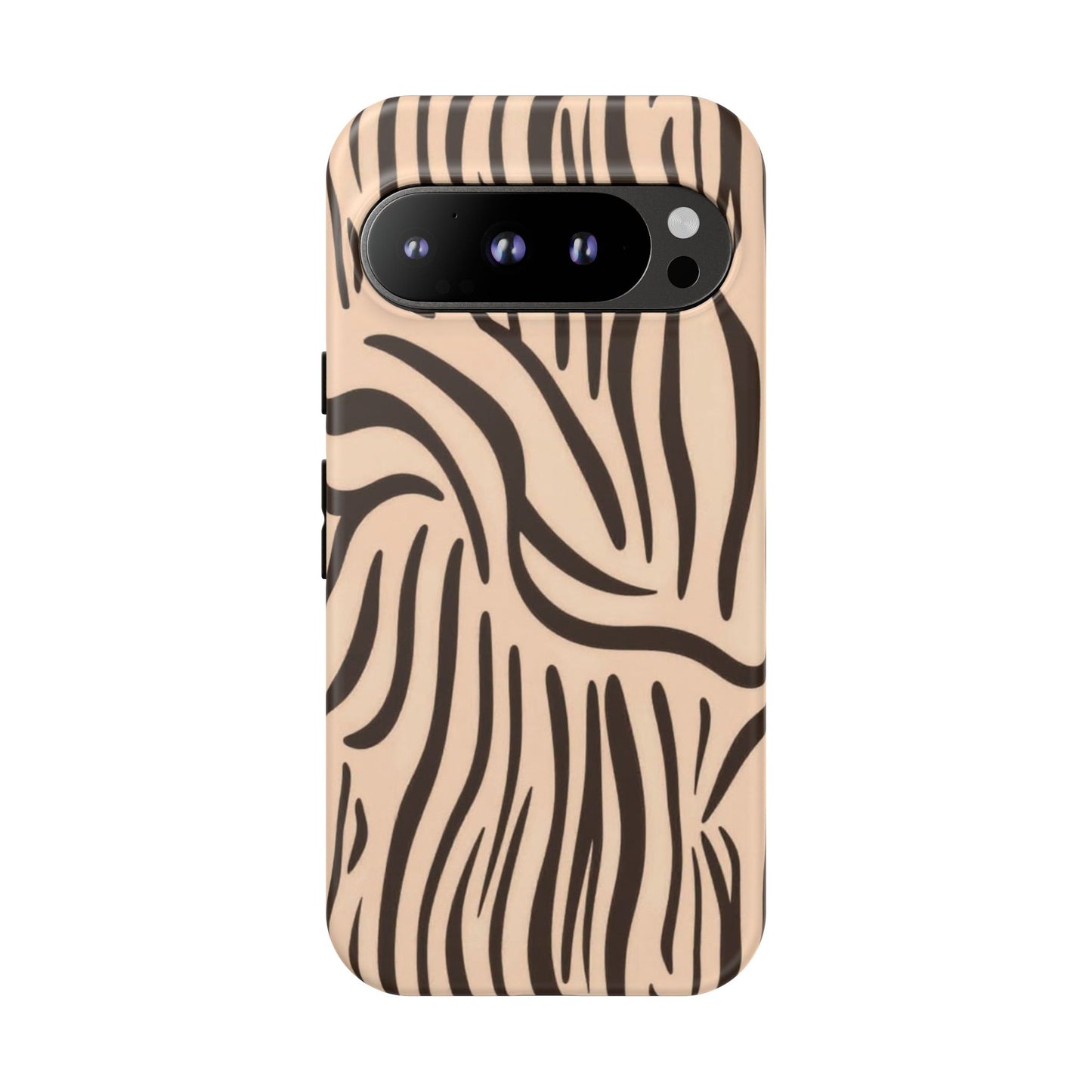 Zebra Stripe Tough Phone Case – Neutral Animal Print Protective Cover