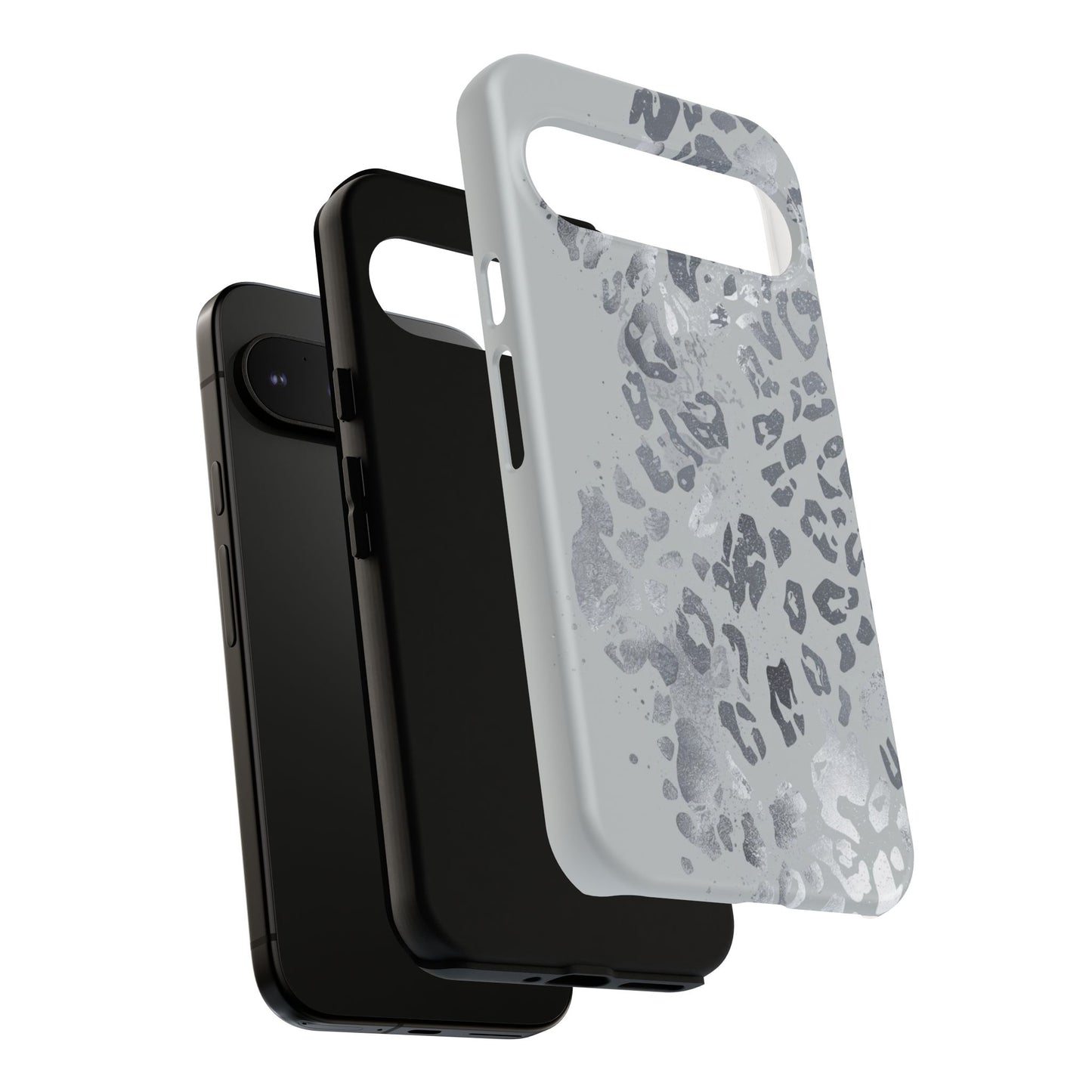 Gray Leopard Print Tough Phone Case