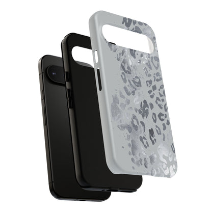 Gray Leopard Print Tough Phone Case
