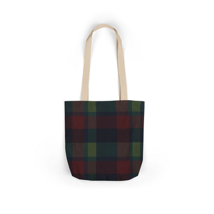 Plaid Canvas Tote Bag — Dark Autumn Tartan Market Tote