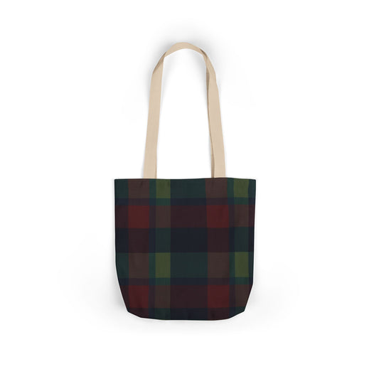 Plaid Canvas Tote Bag — Dark Autumn Tartan Market Tote