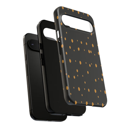 Black & Gold Dot Tough Phone Case — Protective Sparkle Pattern