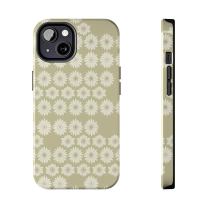 Daisy Pattern Tough Phone Case — Protective Floral iPhone Cover