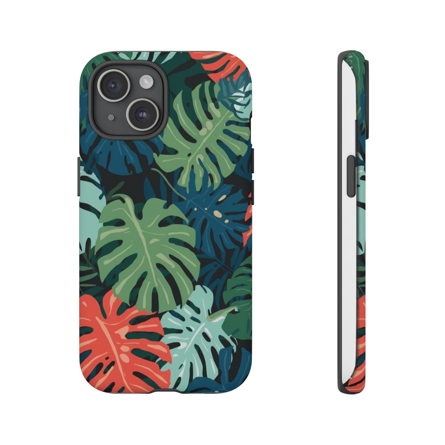 Tropical Monstera Phone Case — Colorful Leaf Protective Tough Case