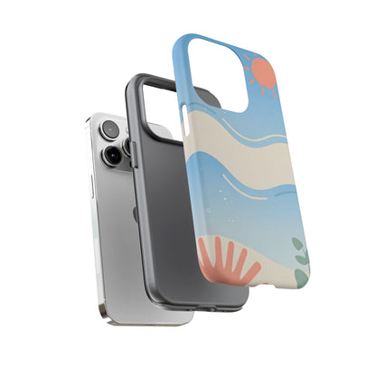 Beach Waves Tough Phone Case — Summer Sun & Seashell Protective Cover