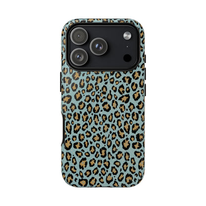 Leopard Print Tough Phone Case - Blue Cheetah Protective Cover