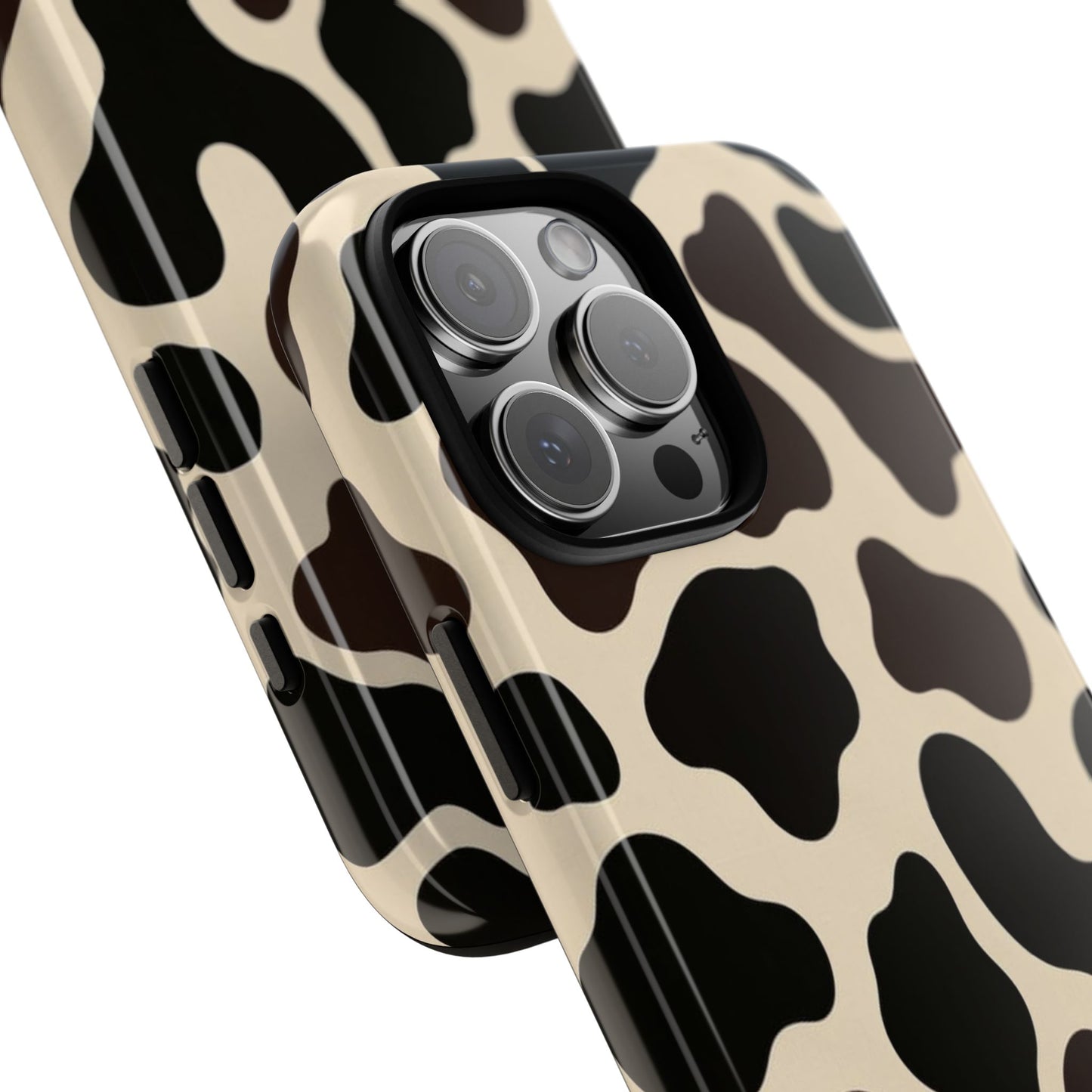 Cow Print Phone Case — Black & Cream Protective  Case