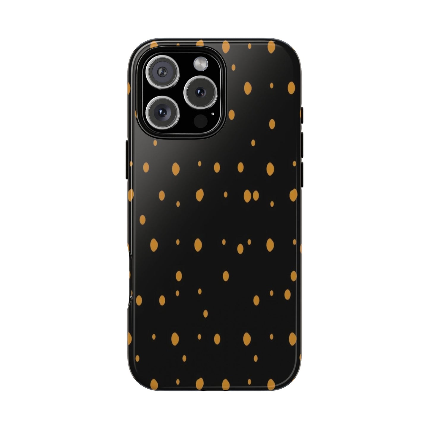 Black & Gold Dot Tough Phone Case — Protective Sparkle Pattern