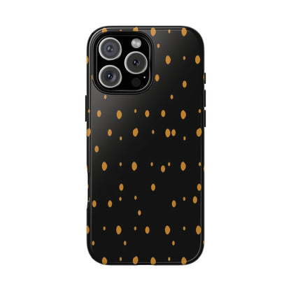 Black & Gold Dot Tough Phone Case — Protective Sparkle Pattern
