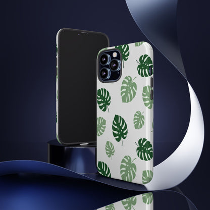 Monstera Leaf Phone Case — Tropical Green Pattern Tough Case
