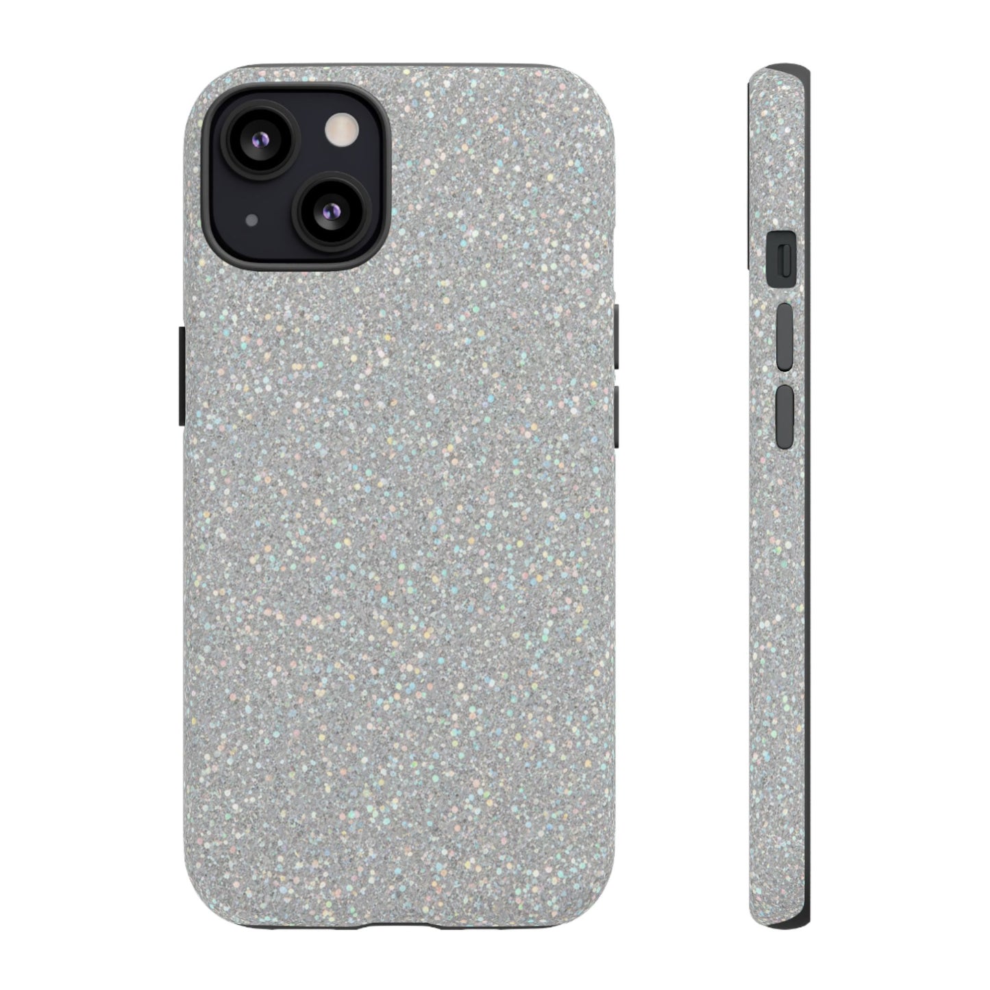 Glitter Silver Tough Phone Case — Sparkling Protective Phone Case