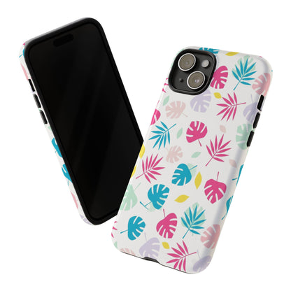 Tropical Leaf Phone Case — Colorful Pastel Monstera & Palm iPhone Case