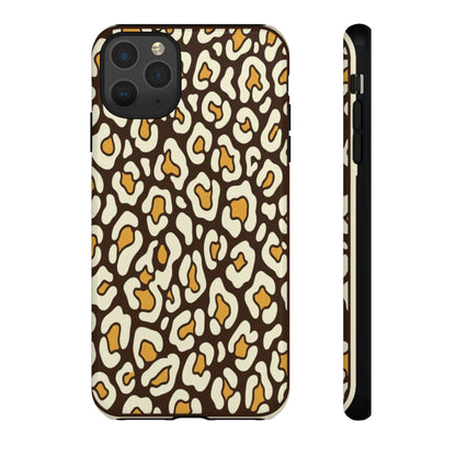 Leopard Print Tough Phone Case — Durable Protective iPhone Cover