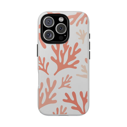 Coral Reef Pattern Tough Phone Case — Pink Beachy Protective Cover
