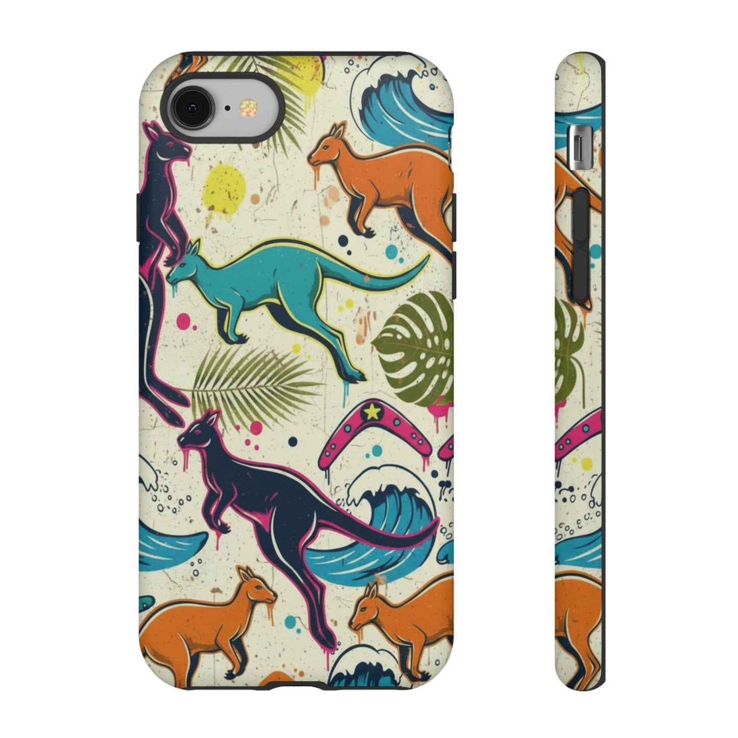 Tough Cases — Colorful Surfing Kangaroo Phone Case