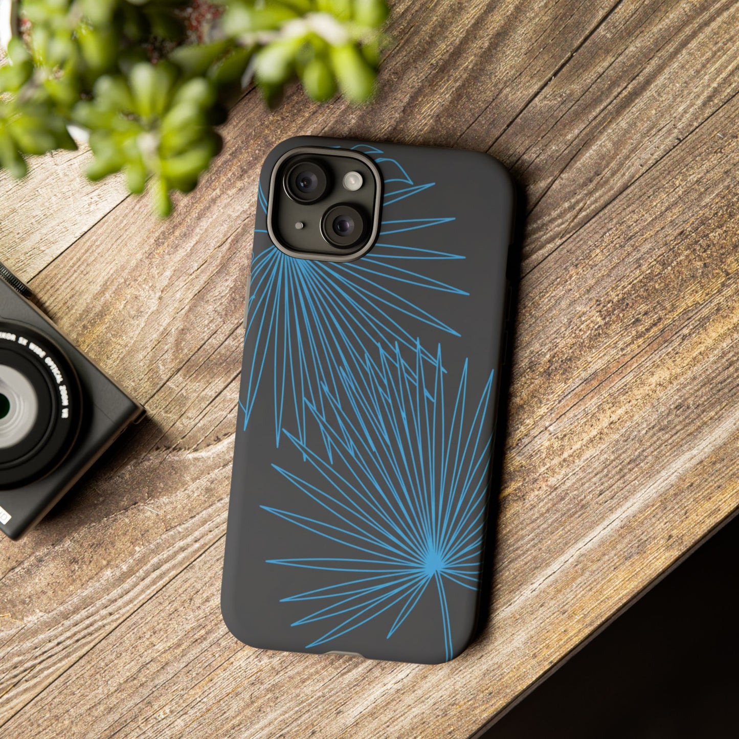 Blue Dandelion Burst Tough Phone Case — Protective Floral iPhone Cover