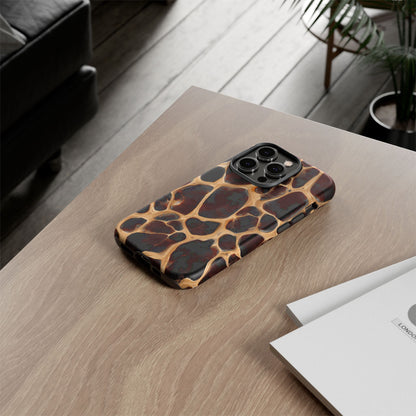 Phone Case — Brown Leather Dot Texture Rugged Protective Cover