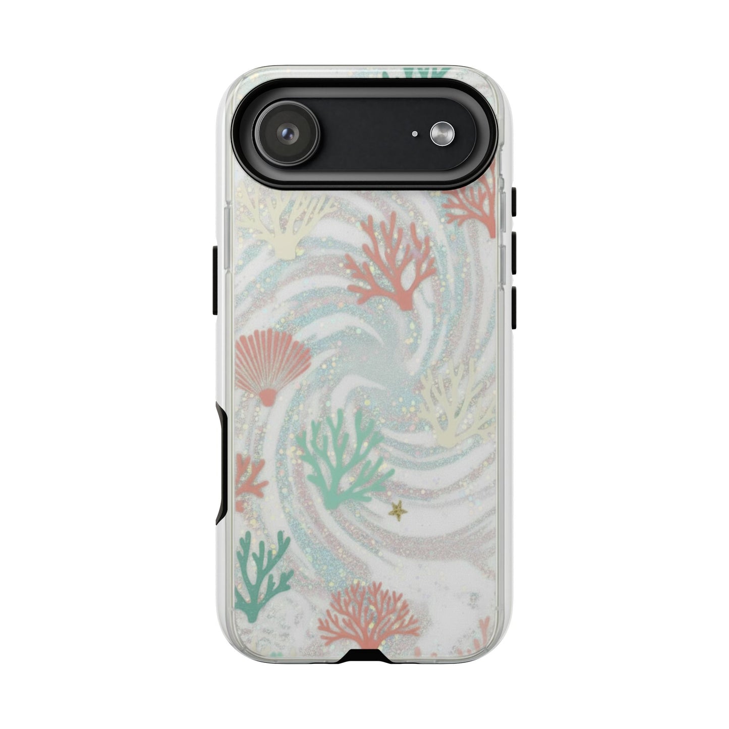 Seafoam Coral Tough Phone Case - Pastel Ocean Wave Design