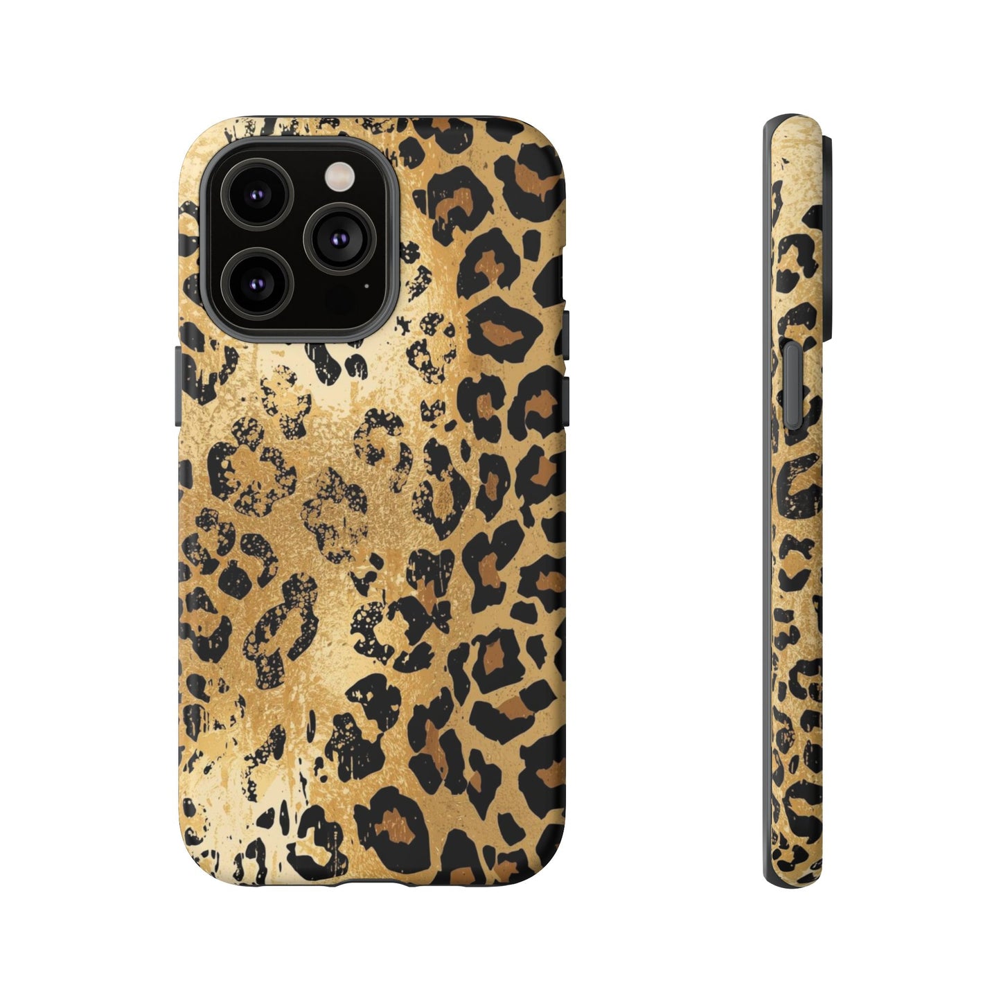 Leopard Print Tough Phone Case — Durable Protective iPhone Cover