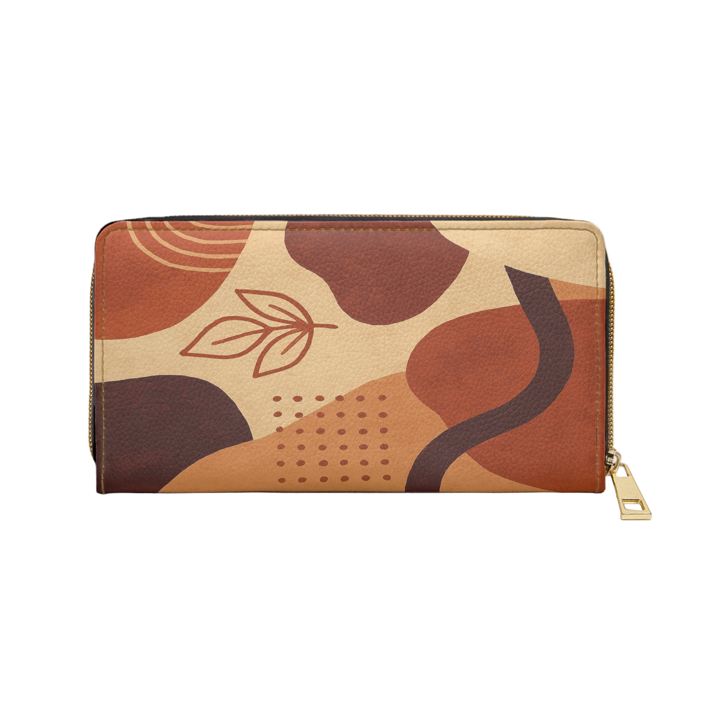 Women's Fall Ochre Wallet - Vegan Modern Zipper Wallet