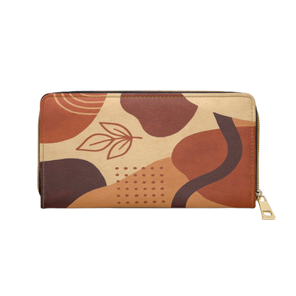 Women's Fall Ochre Wallet - Vegan Modern Zipper Wallet