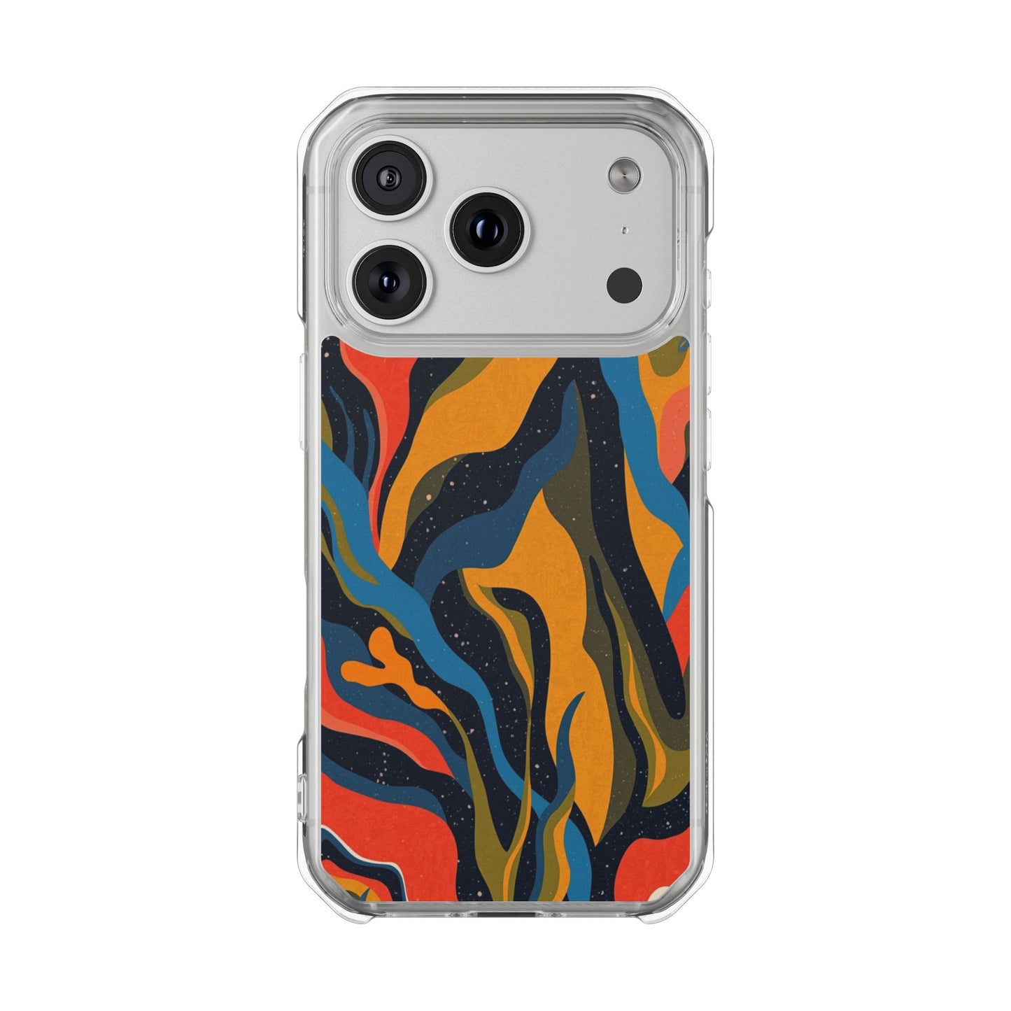 Clear Magnetic Phone Case — Retro Swirl Abstract Design