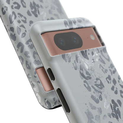 Gray Leopard Print Tough Phone Case