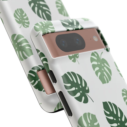 Monstera Leaf Phone Case — Tropical Green Pattern Tough Case