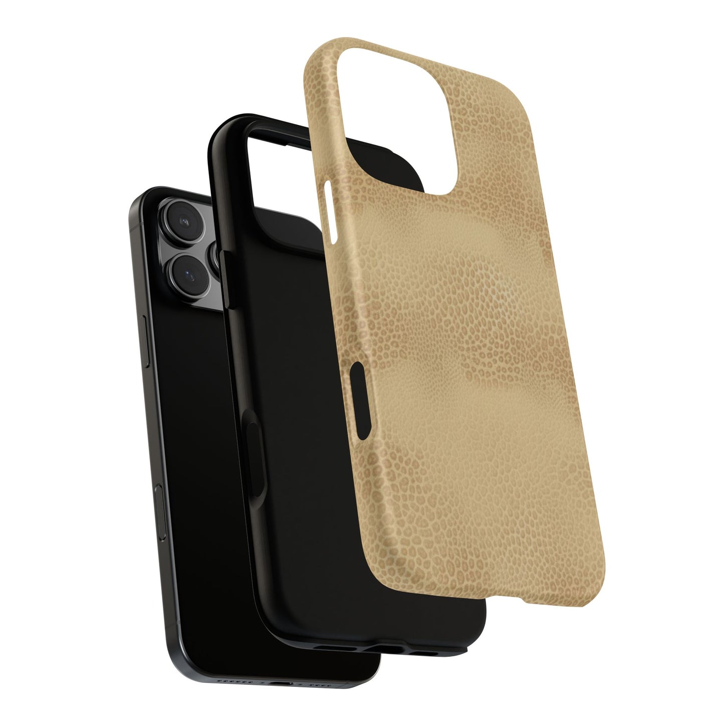 Tan Distressed Leather Texture Phone Case — Rugged Protective iPhone Cover