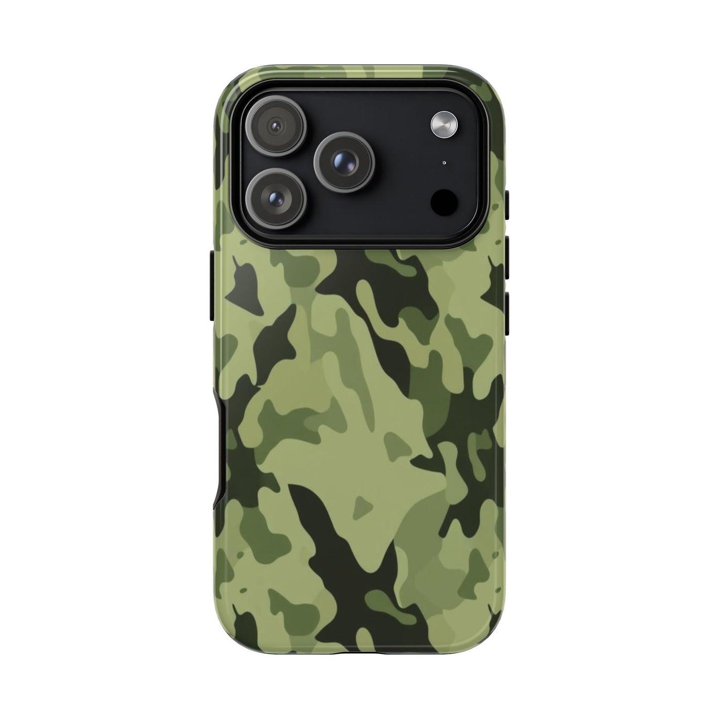 Camo Tough Phone Case — Military Green Protective iPhone Cover
