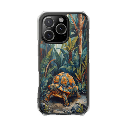 Clear Magnetic Phone Case — Tropical Turtle Art Protective Cover