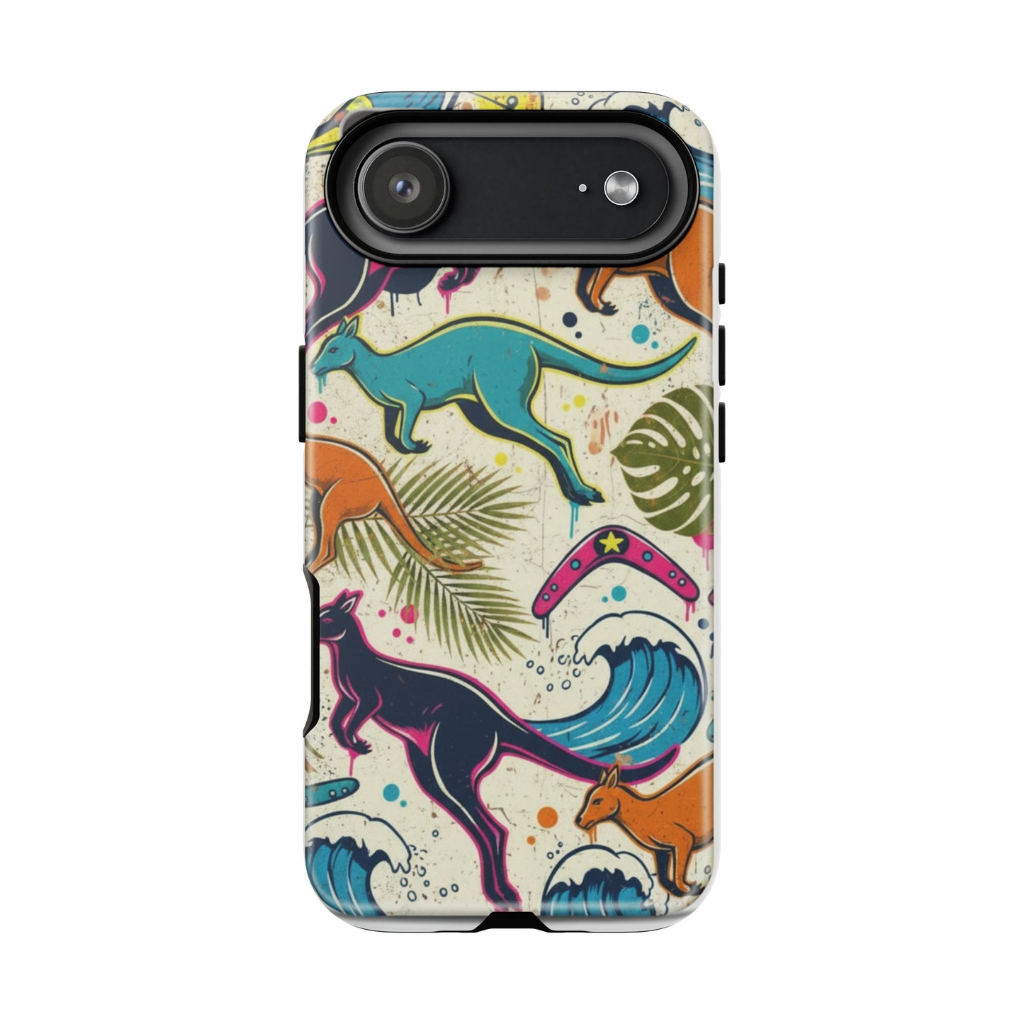 Tough Cases — Colorful Surfing Kangaroo Phone Case