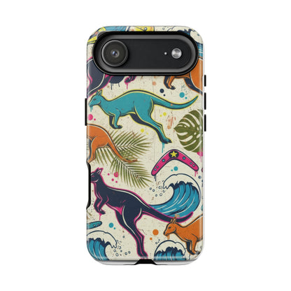 Tough Cases — Colorful Surfing Kangaroo Phone Case