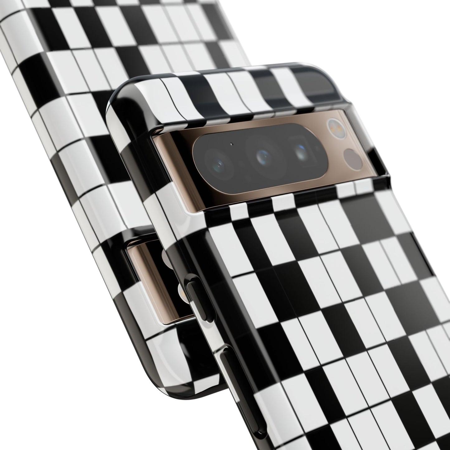 Crossword Grid Phone Case — Black & White Puzzle Pattern Tough Phone Cover