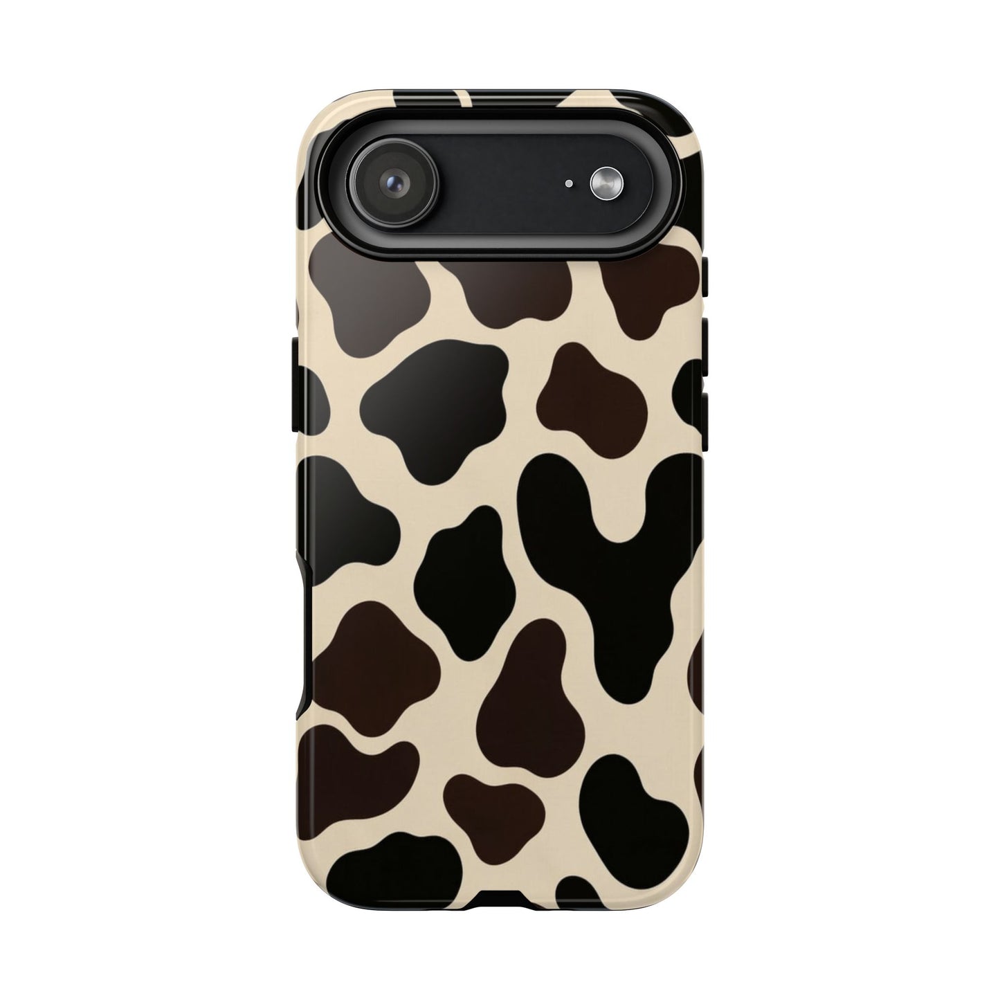 Cow Print Phone Case — Black & Cream Protective  Case