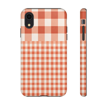 Buffalo Check Tough Phone Case — Orange Gingham Protective Cover