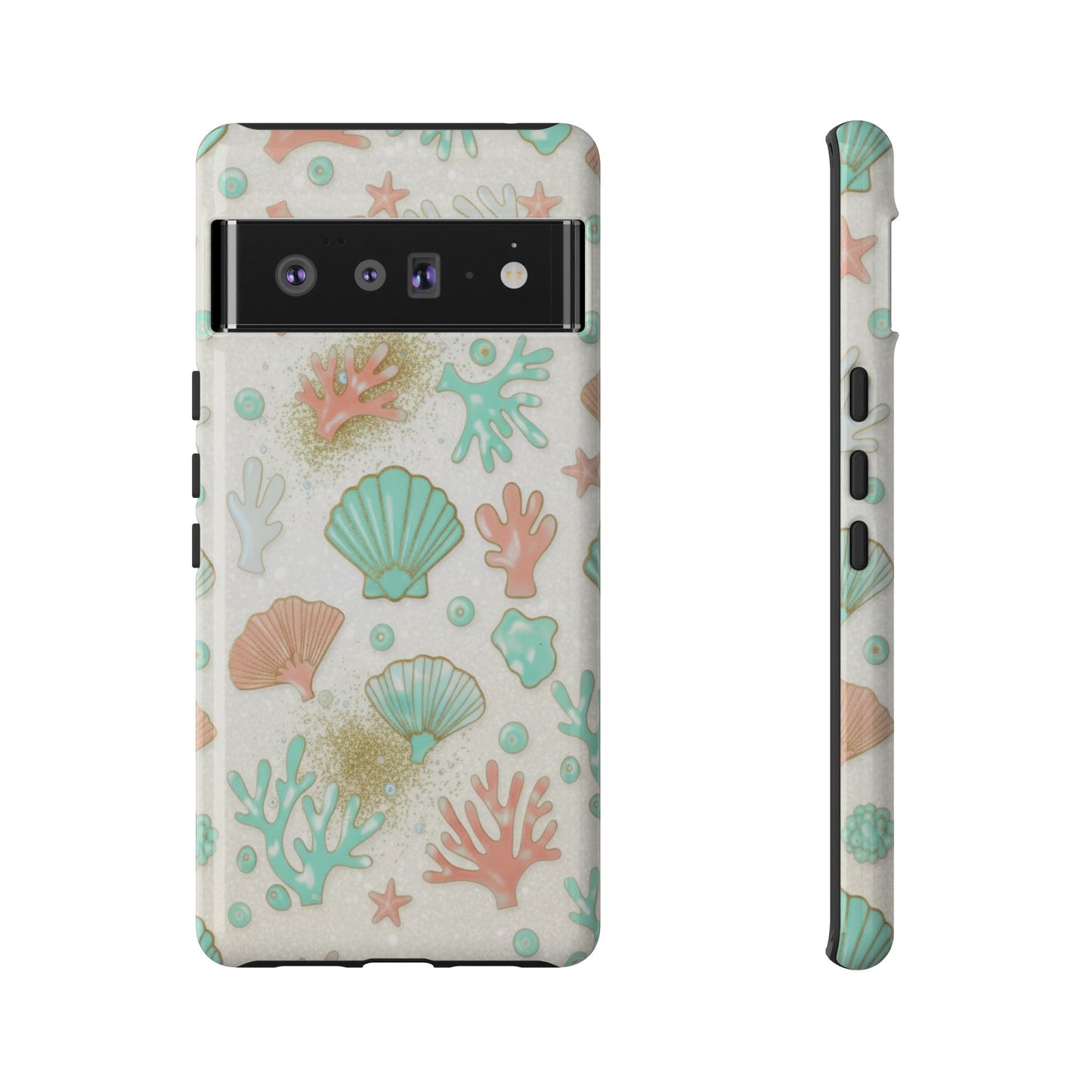 Seashell Coral Phone Case — Pastel Beach Shells Protective Tough Case