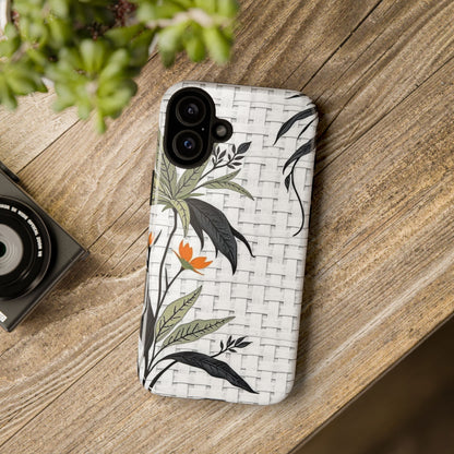 Floral Woven Tough Phone Case — Protective Botanical iPhone Cover