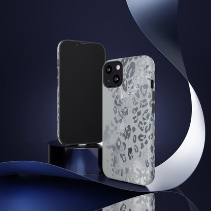 Gray Leopard Print Tough Phone Case