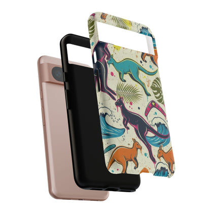 Tough Cases — Colorful Surfing Kangaroo Phone Case