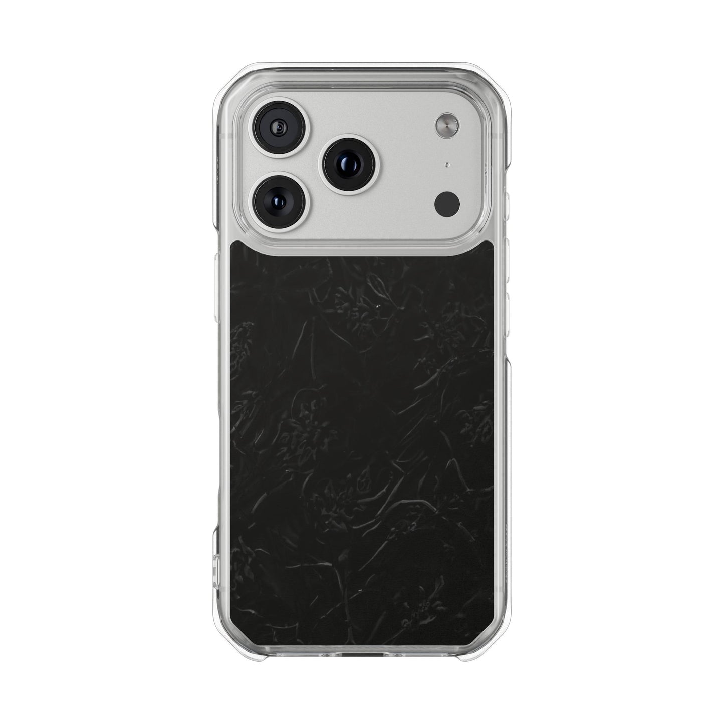 Magnetic Impact Phone Case — Black Floral Design